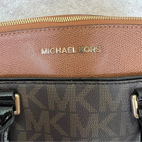 New Michael Kors Aubrey Large Satchel Brown/Luggage women’s bag